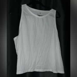 GAP White Sleeveless Crew Neck Tank Top